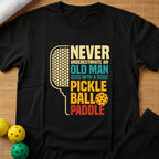 Funny Old Man Pickleball Paddle T-Shirt