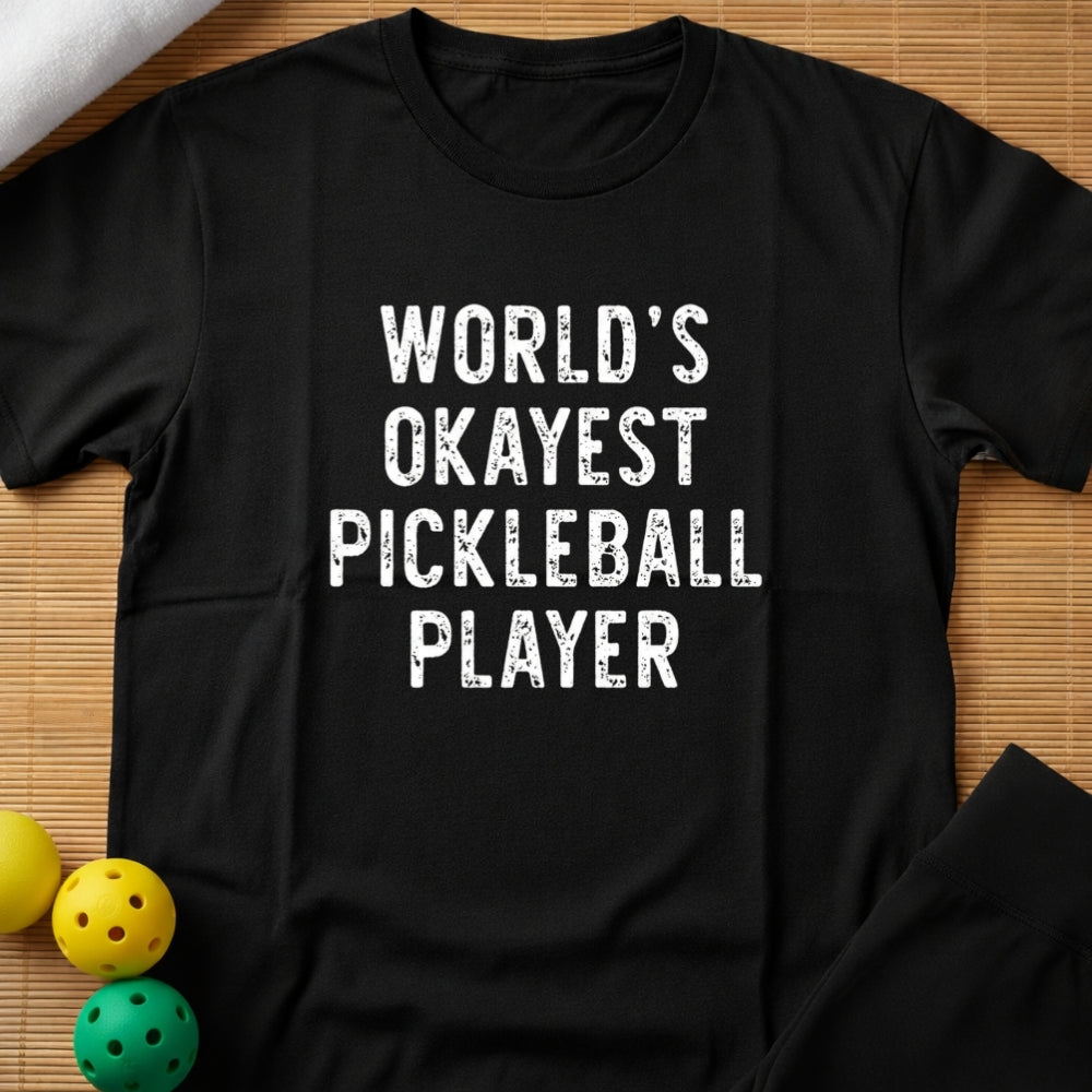 World's Okayest Pickleball Player T-Shirt (A)