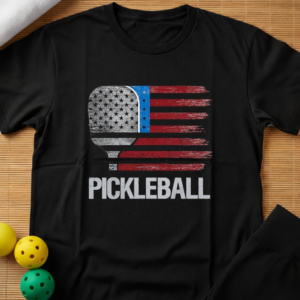 US Flag Pickleball T-Shirt