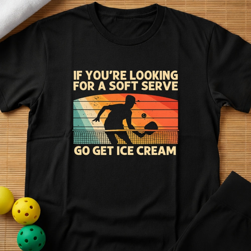 Funny Soft Serve Ice Cream Pickleball T-Shirt