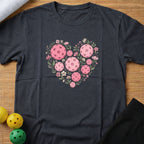 Aesthetic Floral Heart Pickleball T-Shirt