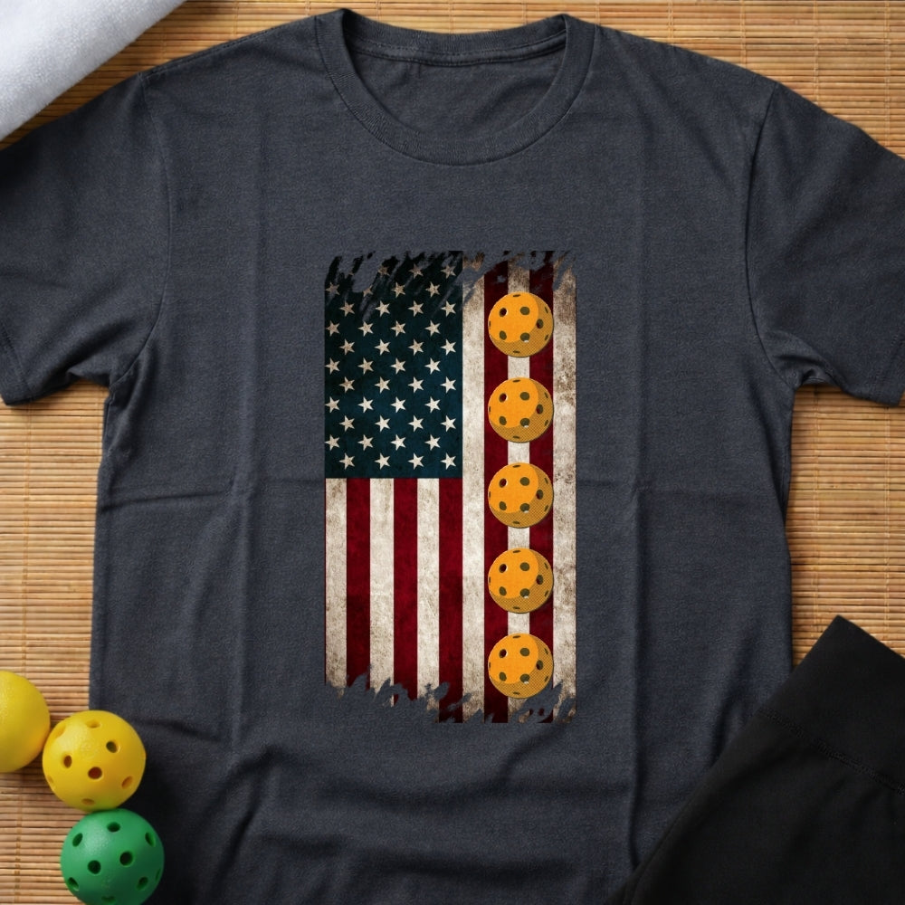 American Flag Pickleball T-Shirt (B)