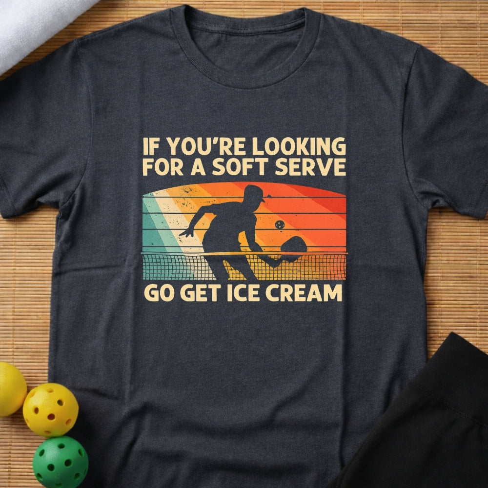 Funny Soft Serve Ice Cream Pickleball T-Shirt