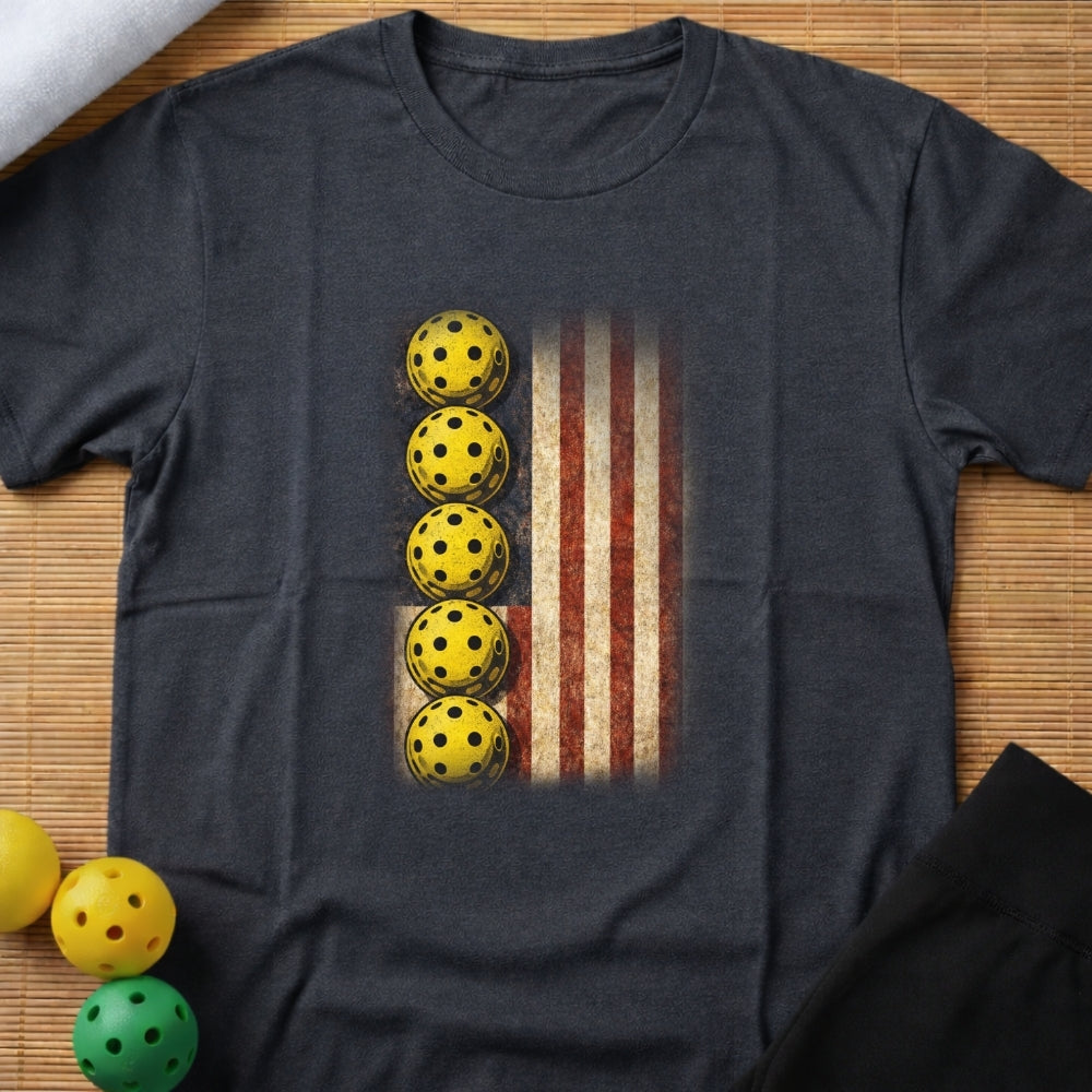 American Flag Pickleball T-Shirt (C)