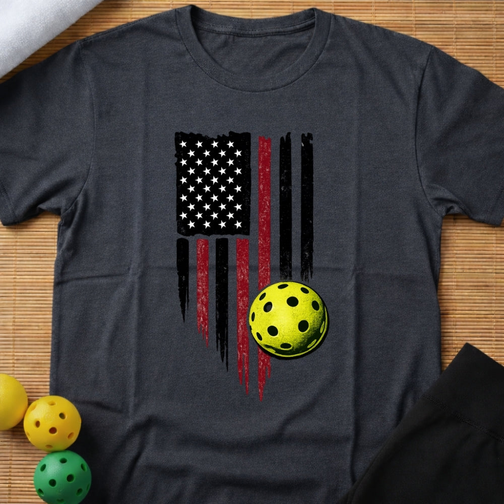 American Flag Pickleball T-Shirt (D)