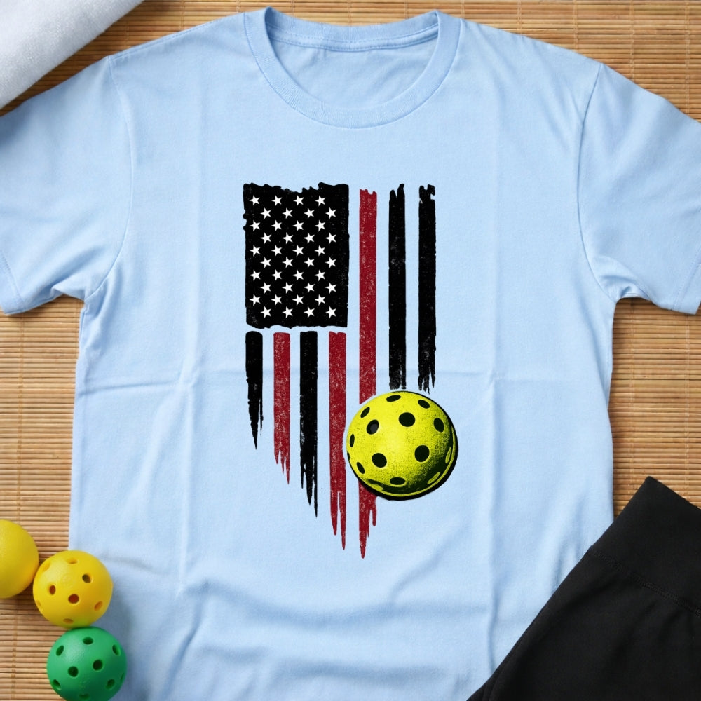 American Flag Pickleball T-Shirt (D)