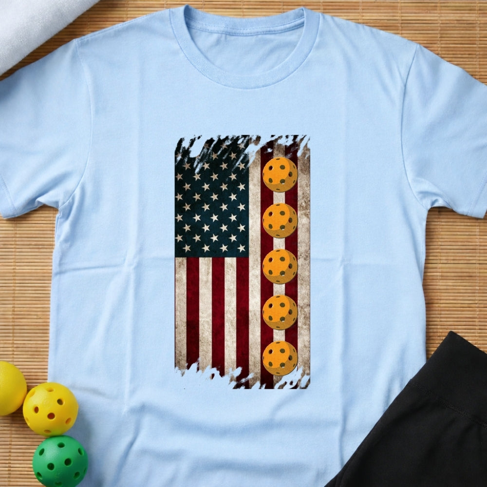American Flag Pickleball T-Shirt (B)