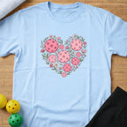 Aesthetic Floral Heart Pickleball T-Shirt