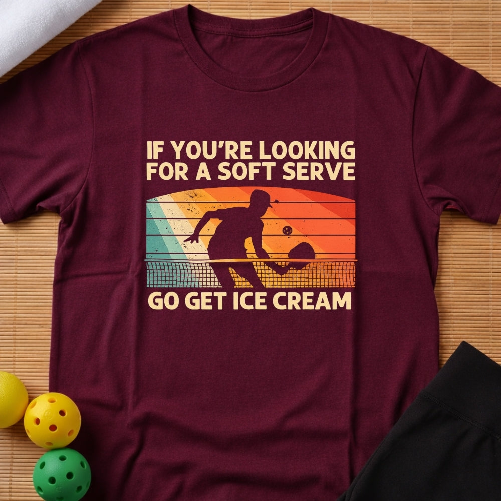 Funny Soft Serve Ice Cream Pickleball T-Shirt