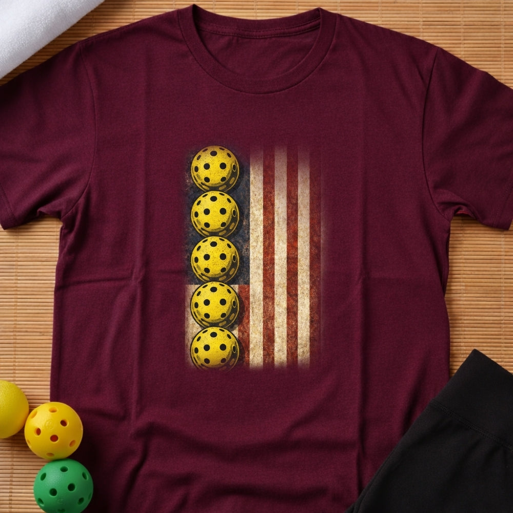 American Flag Pickleball T-Shirt (C)