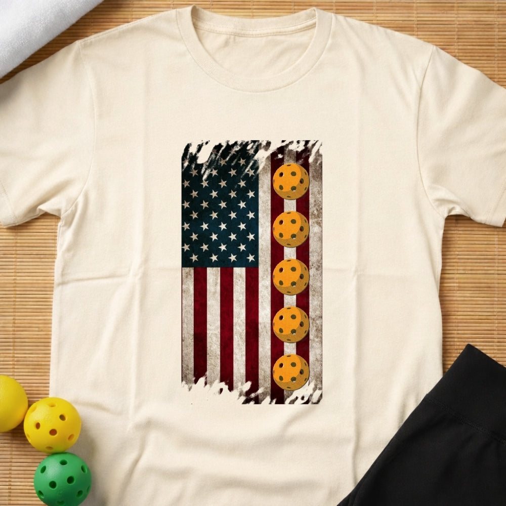American Flag Pickleball T-Shirt (B)