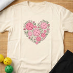 Aesthetic Floral Heart Pickleball T-Shirt