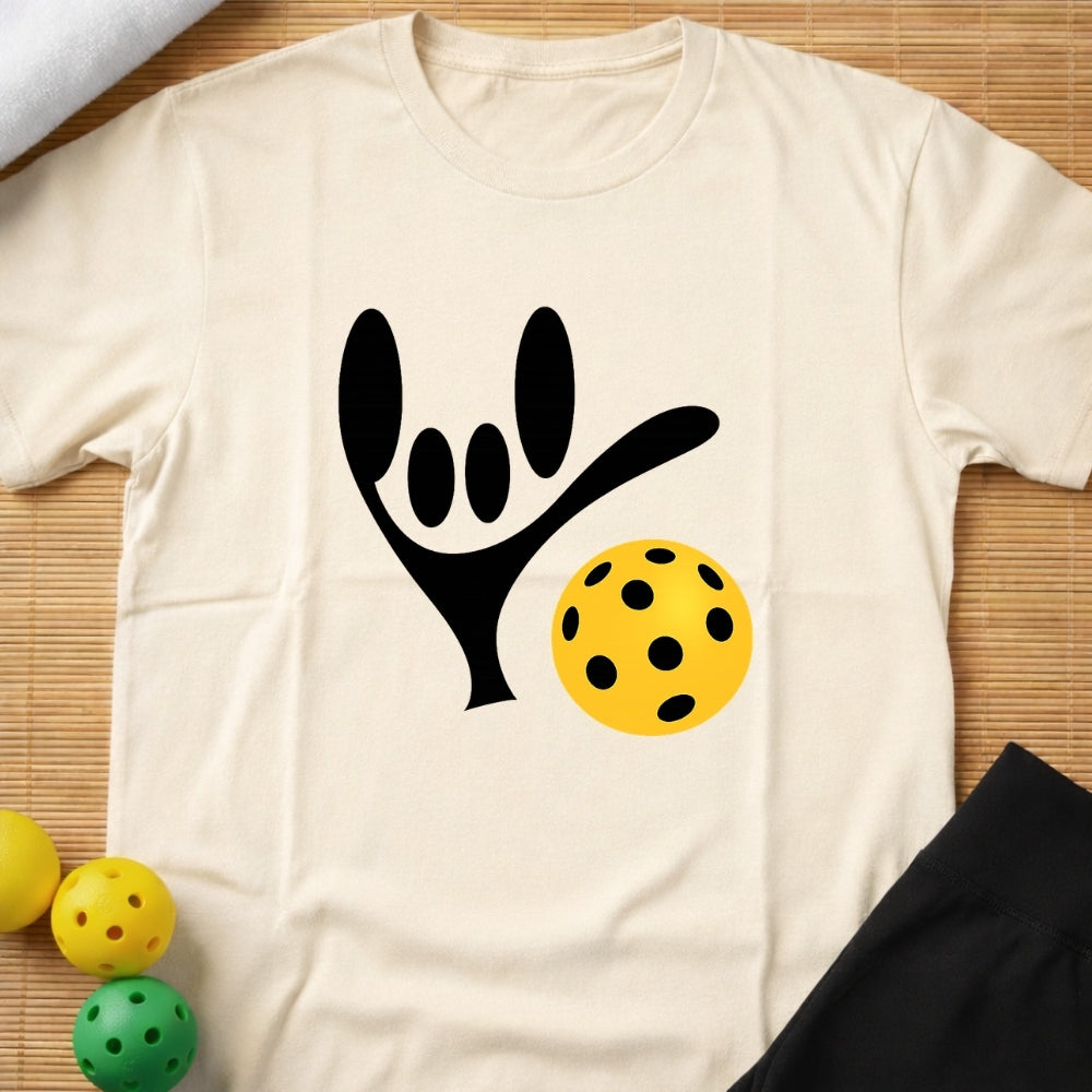 ASL Sign Language Love Pickleball T-Shirt