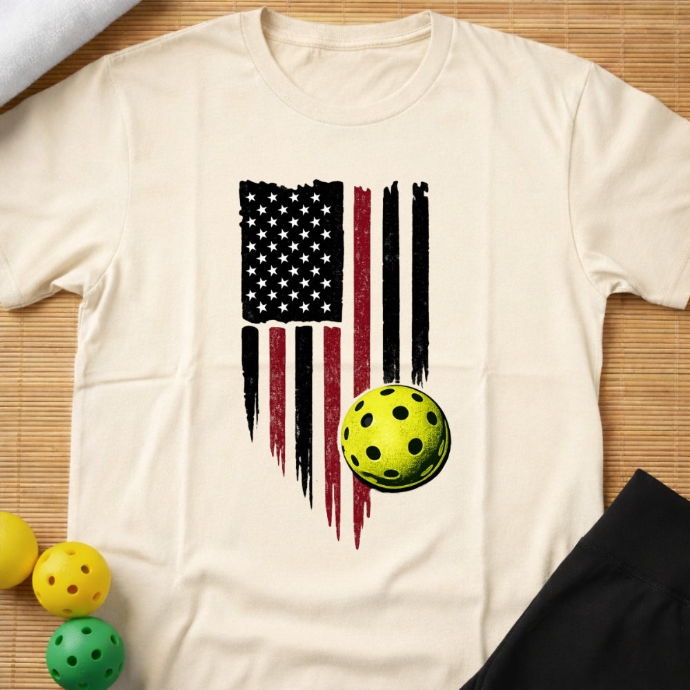 American Flag Pickleball T-Shirt (D)
