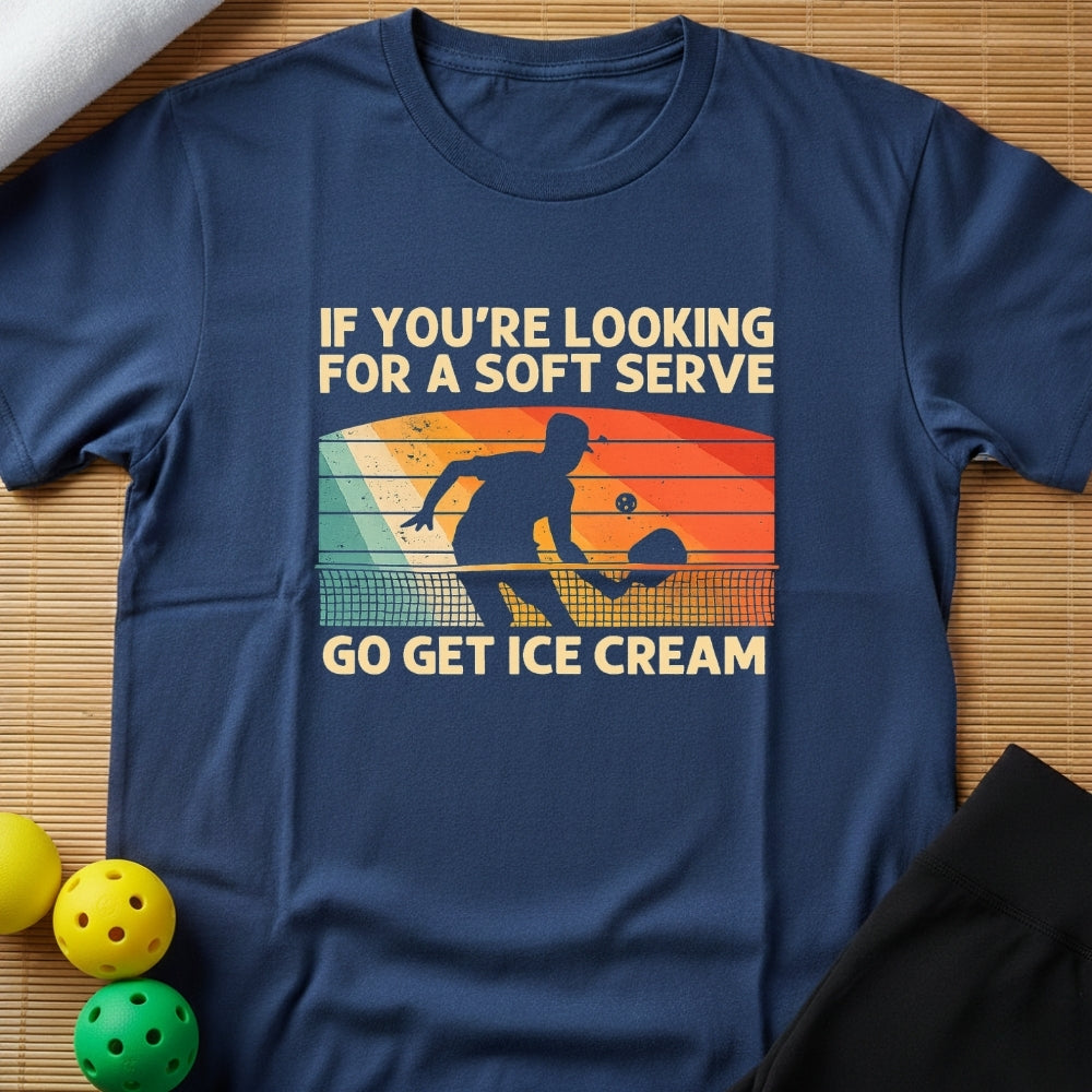 Funny Soft Serve Ice Cream Pickleball T-Shirt