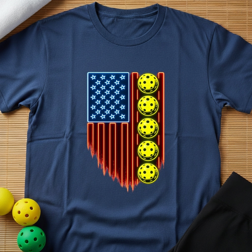American Flag Pickleball T-Shirt (A)