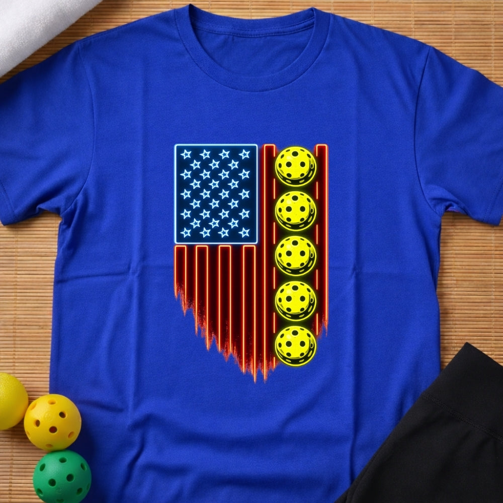 American Flag Pickleball T-Shirt (A)