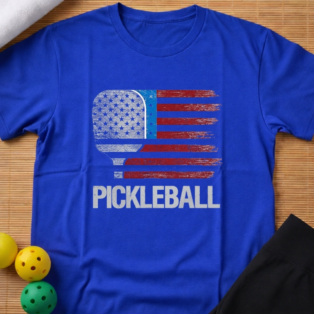 US Flag Pickleball T-Shirt