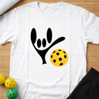 ASL Sign Language Love Pickleball T-Shirt