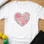Aesthetic Floral Heart Pickleball T-Shirt