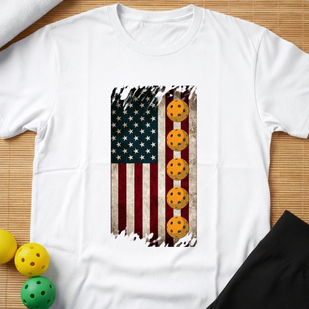 American Flag Pickleball T-Shirt (B)
